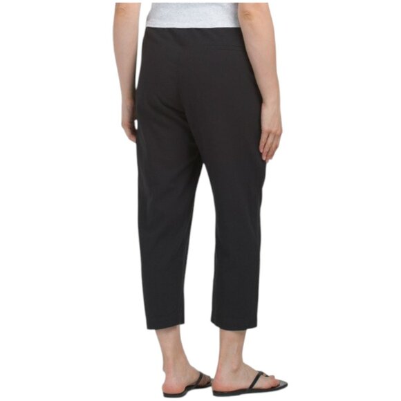 EILEEN FISHER Organic Cotton Cropped Crepe Pants - Picture 2 of 2